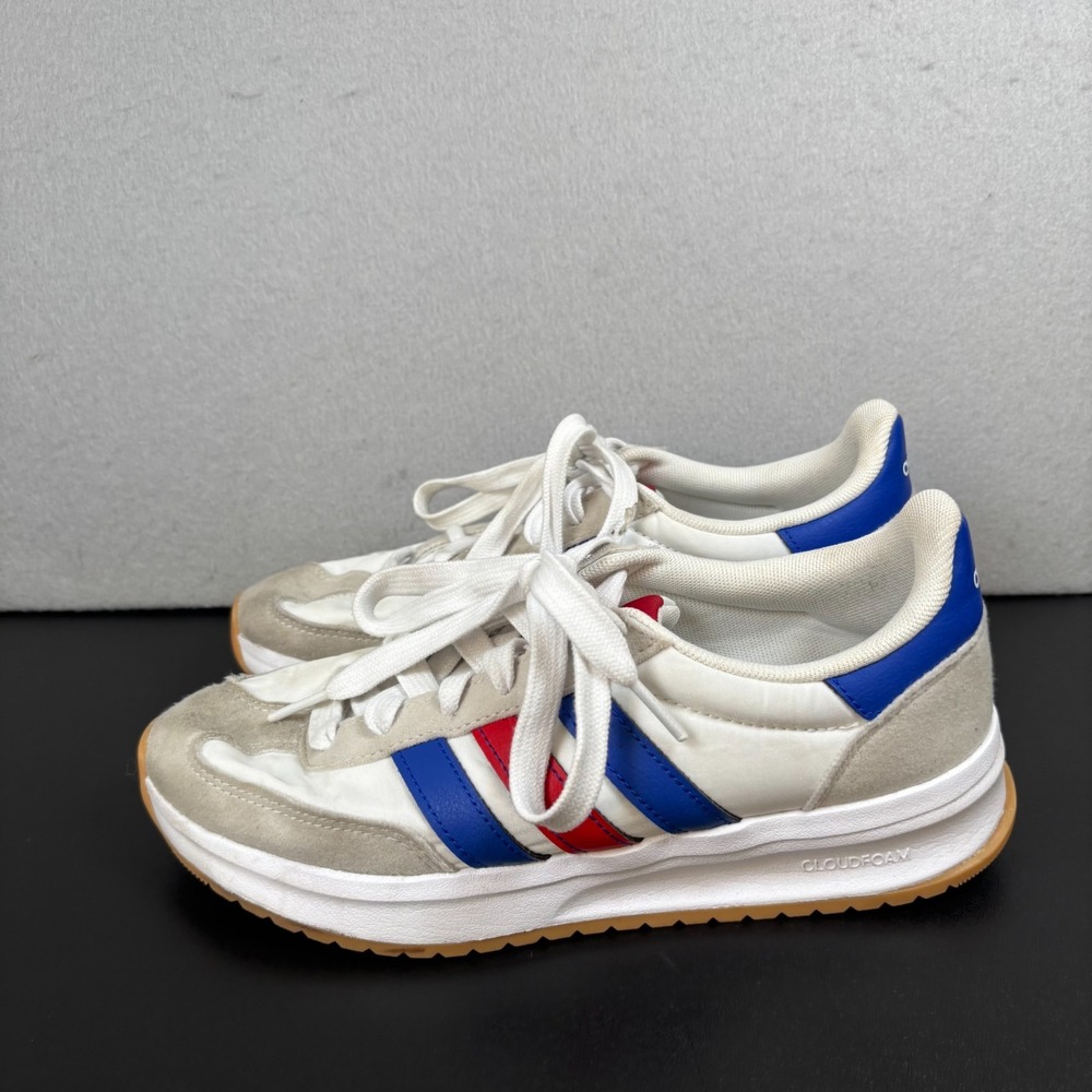 Adidas Run70s 2.0 Cloudfoam Retro Running Shoes JI4693 White Red Blue Mens Sz 6